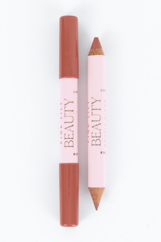 Pink Lily Beauty Double Bloom Dual Lipstick and Lip Liner - Peachy Please