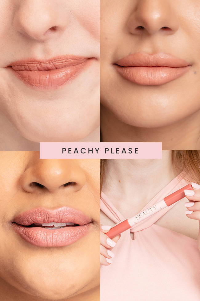 Pink Lily Beauty Double Bloom Dual Lipstick and Lip Liner - Peachy Please