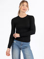 Make Your Choice Black Ribbed Long Sleeve Tee