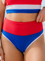 Do Not Disturb Red Color Block Bikini Bottoms