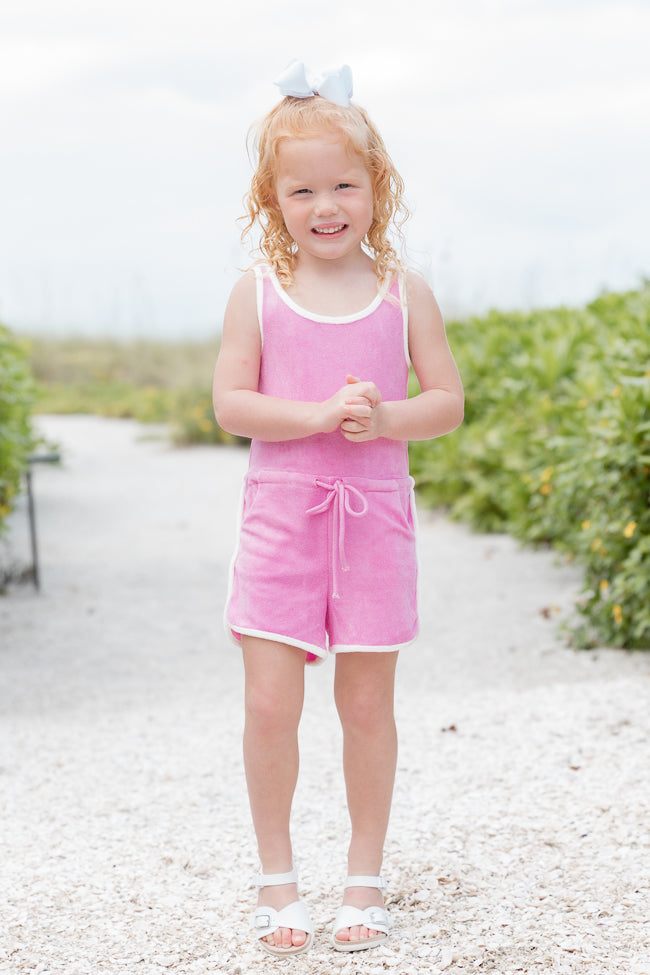 Kid's Rylee Pink Terrycloth Romper