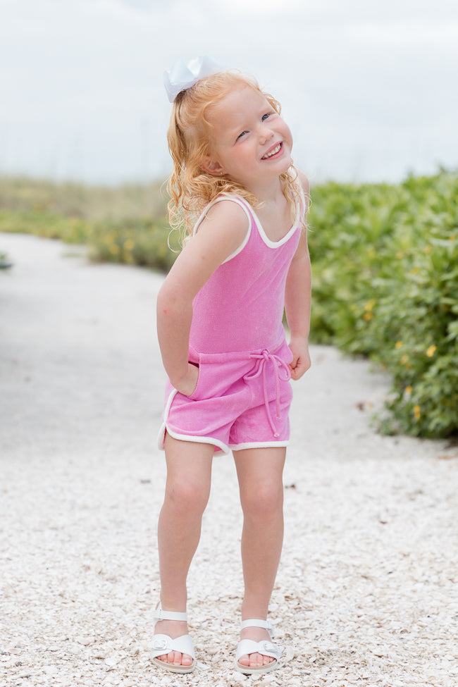 Kid's Rylee Pink Terrycloth Romper