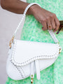 Too Chic Cream Stitching Detail Saddle Bag FINAL SALE