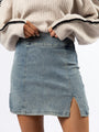 My Time To Shine Medium Wash Side Slit Denim Skirt