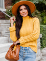 Letting You Go Mustard Chenille Turtleneck Sweater  FINAL SALE