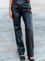 Be True To You Black Faux Leather Straight Leg Pants