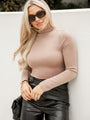 Hit Or Miss Taupe Mock Neck Bodysuit