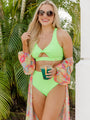 Needing Vitamin Sea Neon Lime Cut-Out Bikini Top FINAL SALE