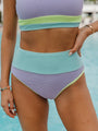 Do Not Disturb Lilac Color Block Bikini Bottoms