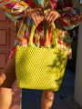 Lime Woven Leather Tote FINAL SALE