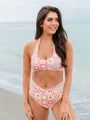 Gossip On Deck in Cabo Crochet Multi Color Halter Bikini Top FINAL SALE