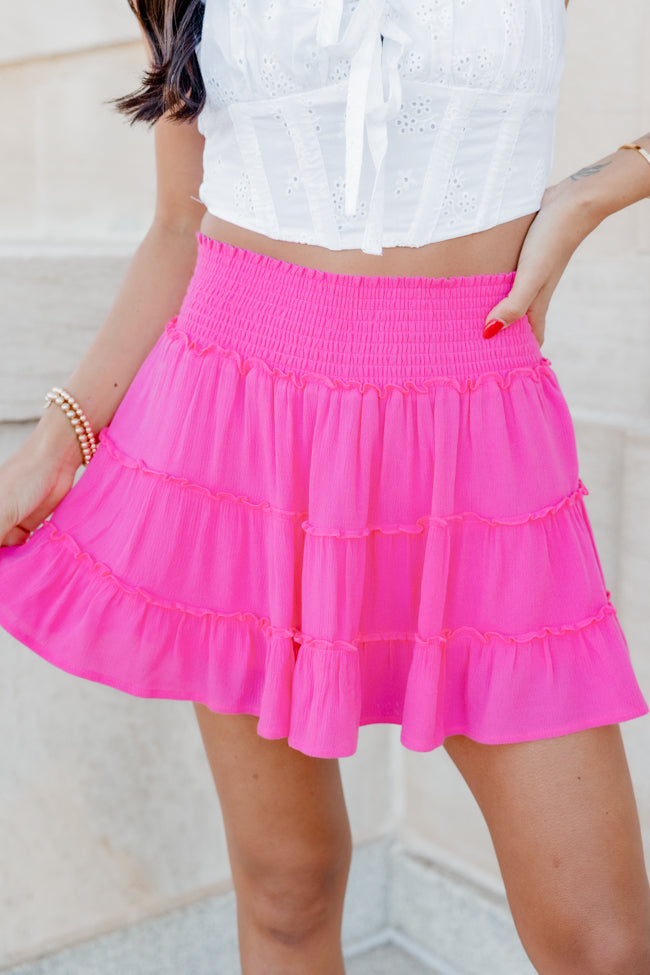 Through The Garden Pink Solid Mini Skort FINAL SALE