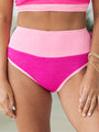 DO NOT DISTURB PINK COLOR BLOCK SWIM BOTTOMS