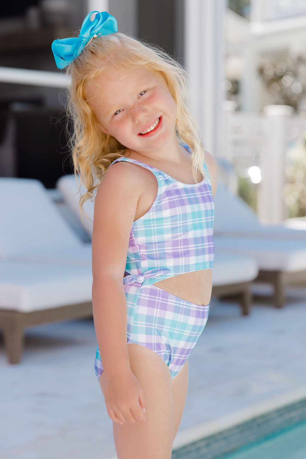 Kid's Sandy Shores Side One Piece Swimsuit Tori X Pink Lily FINAL SALE