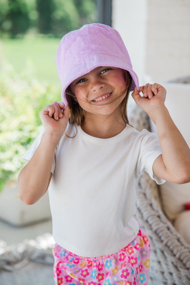 Kid's Purple Terry Bucket Hat