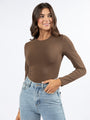 Lucky Me Brown Crew Neck Bodysuit