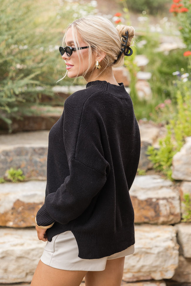 A Great Escape Black Oversized Sweater