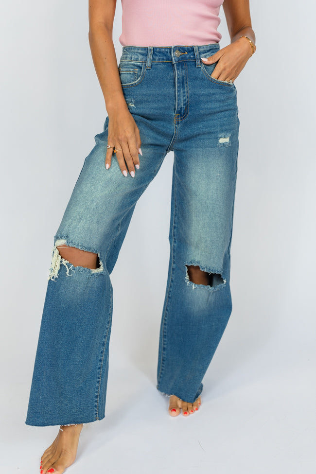 Kelsea Medium Wash Wide Leg Jeans