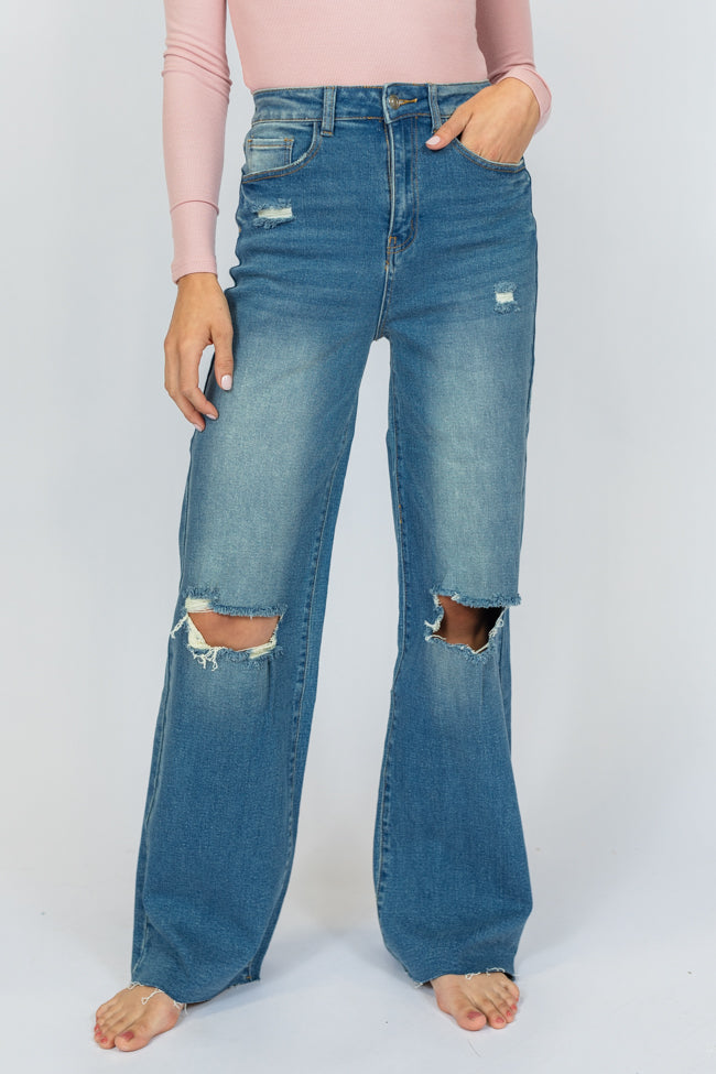 Kelsea Medium Wash Wide Leg Jeans