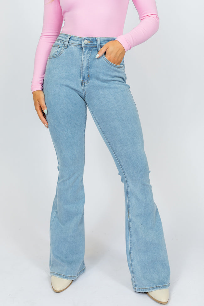 Maren Light Wash Stretchy Flare Jeans FINAL SALE