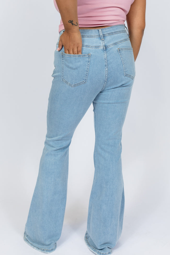 Maren Light Wash Stretchy Flare Jeans FINAL SALE