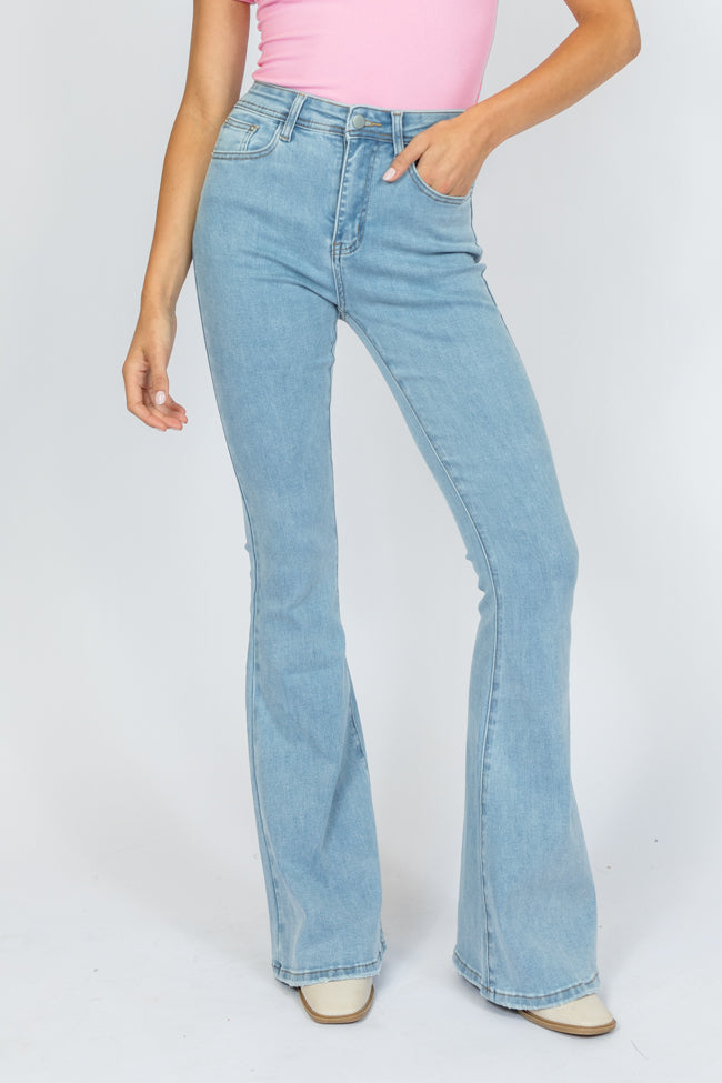 Maren Light Wash Stretchy Flare Jeans FINAL SALE