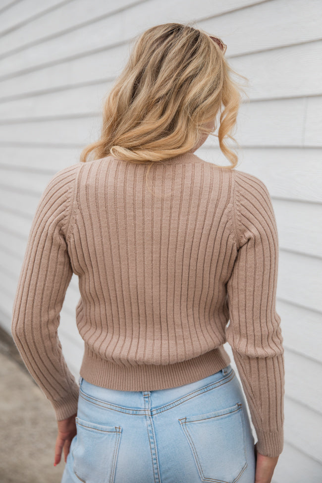 What You Needed Taupe Ribbed Cardigan