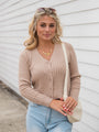 What You Needed Taupe Ribbed Cardigan