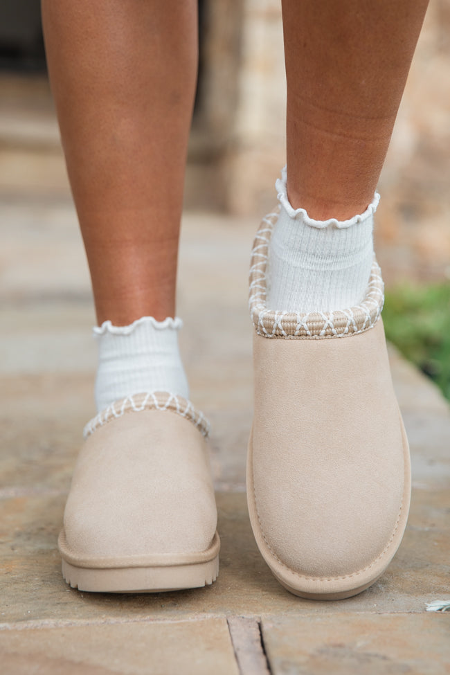 Sydney Light Beige Short Slip-On Bootie