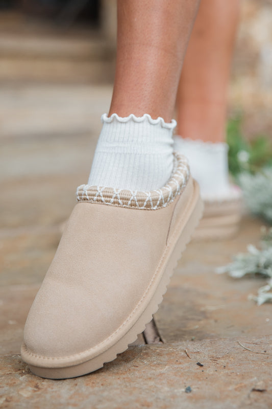 Sydney Light Beige Short Slip-On Bootie