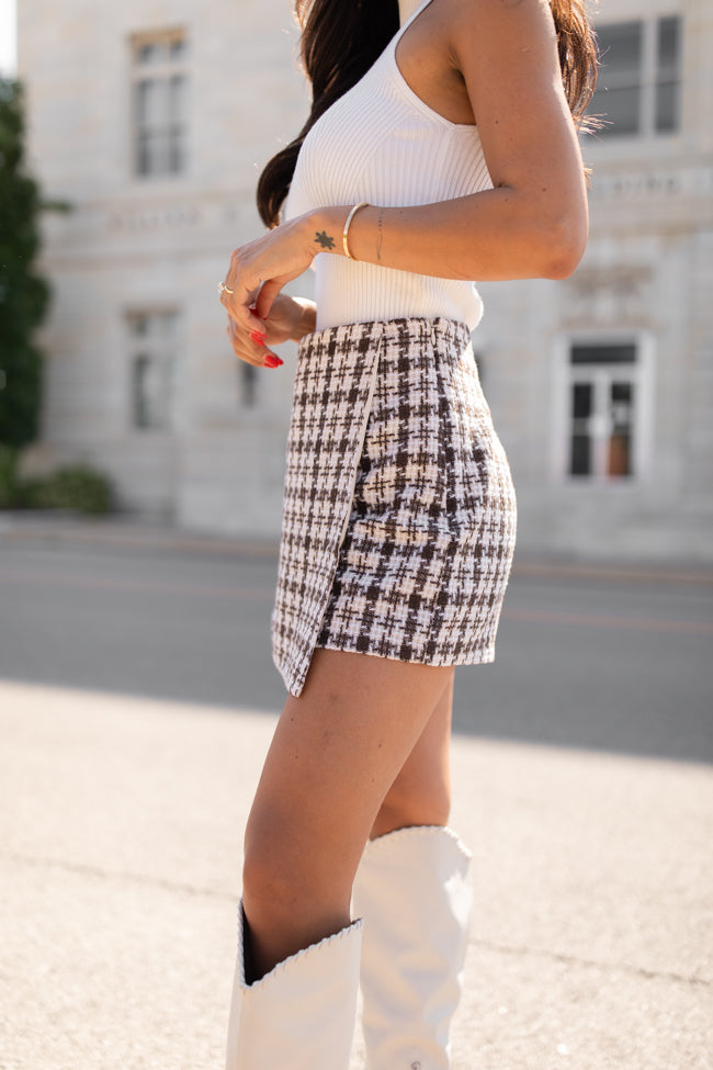 Sweet Escapes Brown Plaid Skort