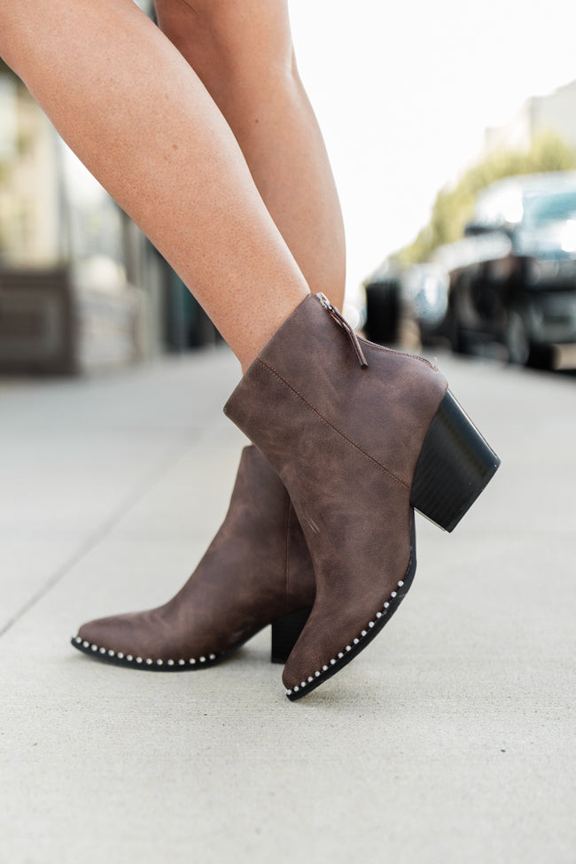 Collins Brown Studded Booties FINAL SALE