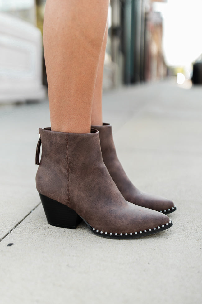 Collins Brown Studded Booties FINAL SALE