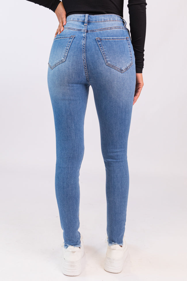 Chelsie Light Wash Busted Knee Jeans