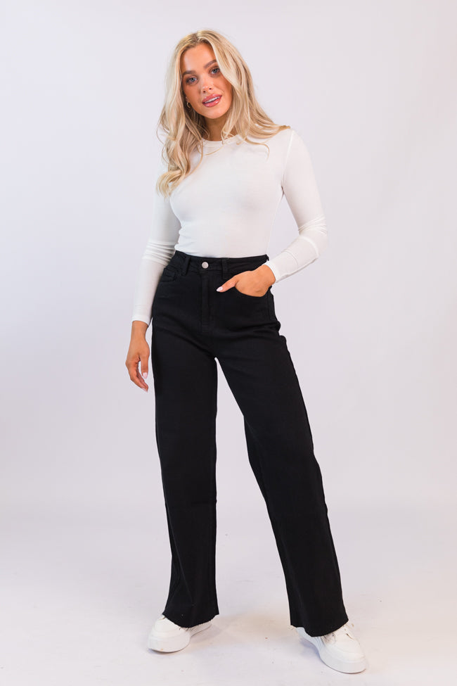 Kelsea Black Wash Wide Leg Jeans