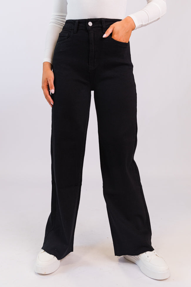 Kelsea Black Wash Wide Leg Jeans