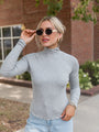 Make Your Choice Grey Ribbed Turtleneck Top FINAL SALE