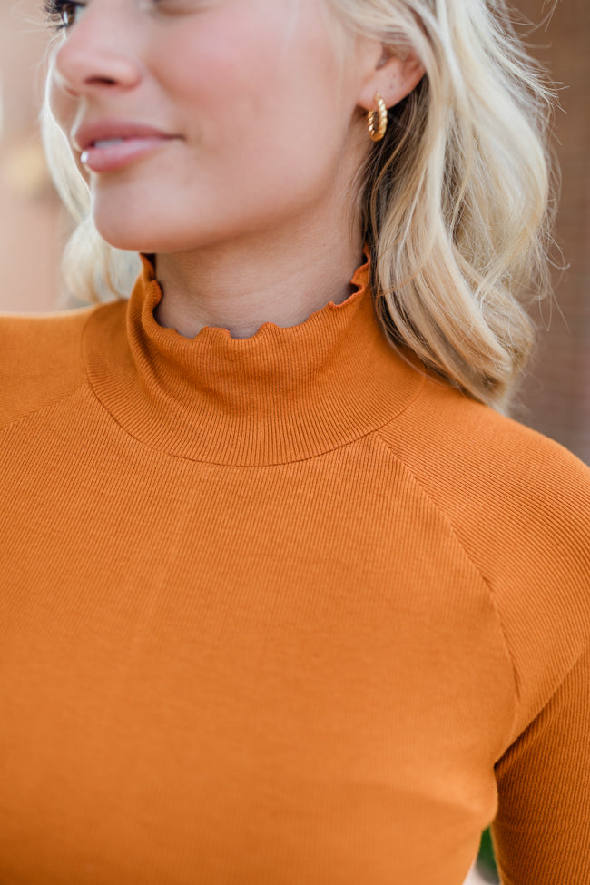 Make Your Choice Camel Ribbed Turtleneck Top FINAL SALE