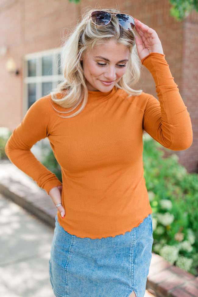 Make Your Choice Camel Ribbed Turtleneck Top FINAL SALE