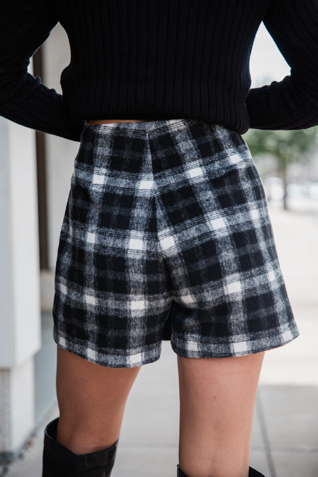 Sweet Escapes Black Plaid Skort