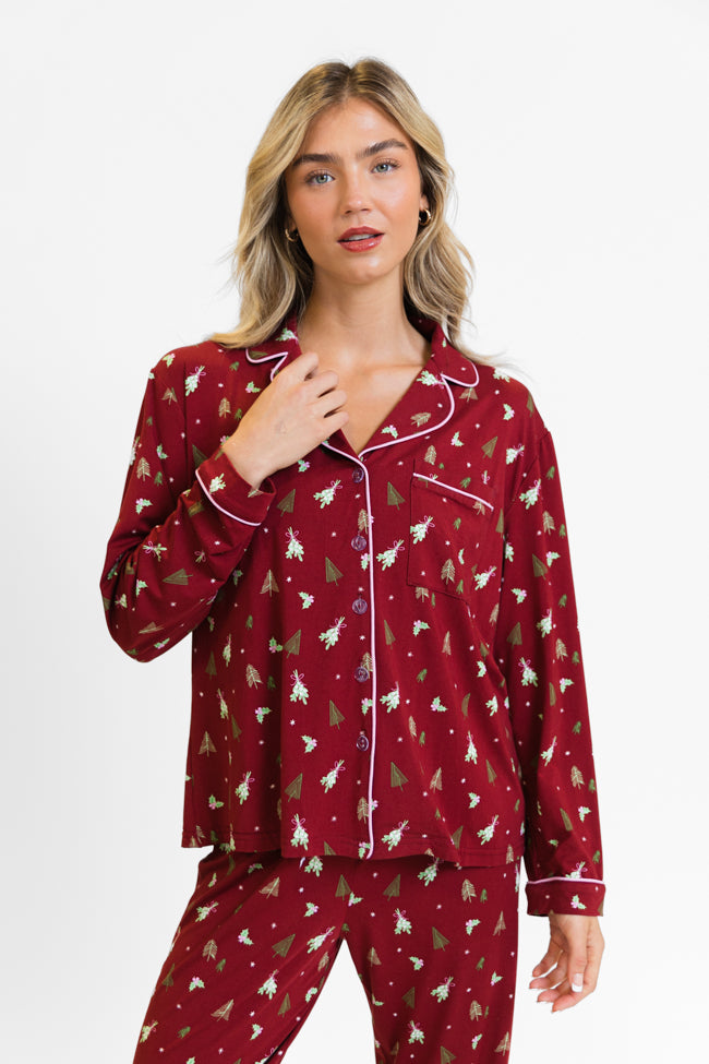 Under The Stars in Spruced Up Long Sleeve Bamboo Pajama Top FINAL SALE