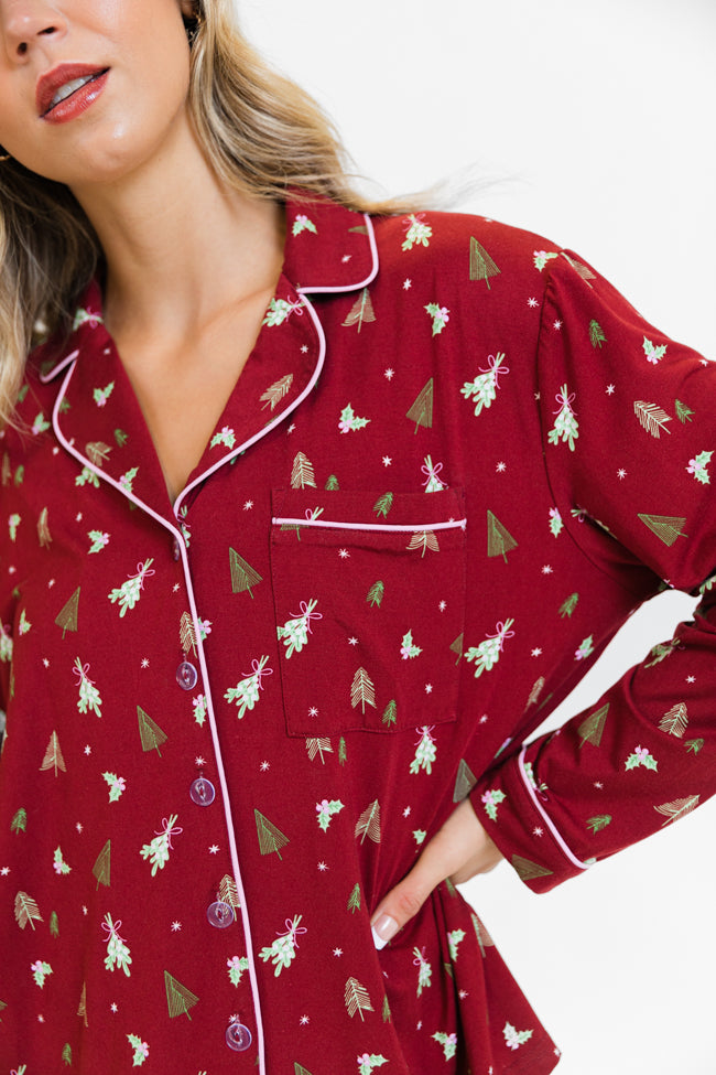 Under The Stars in Spruced Up Long Sleeve Bamboo Pajama Top FINAL SALE