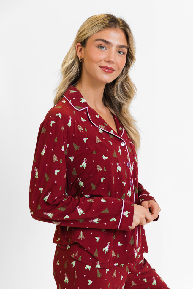 Under The Stars in Spruced Up Long Sleeve Bamboo Pajama Top FINAL SALE