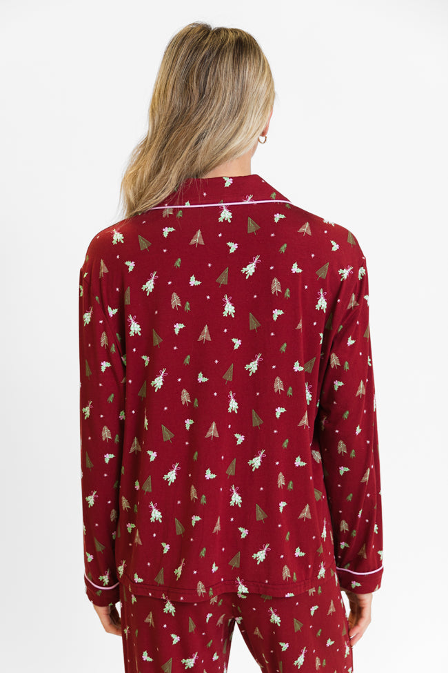 Under The Stars in Spruced Up Long Sleeve Bamboo Pajama Top FINAL SALE