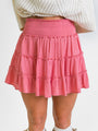 Through The Garden Rose Solid Mini Skort