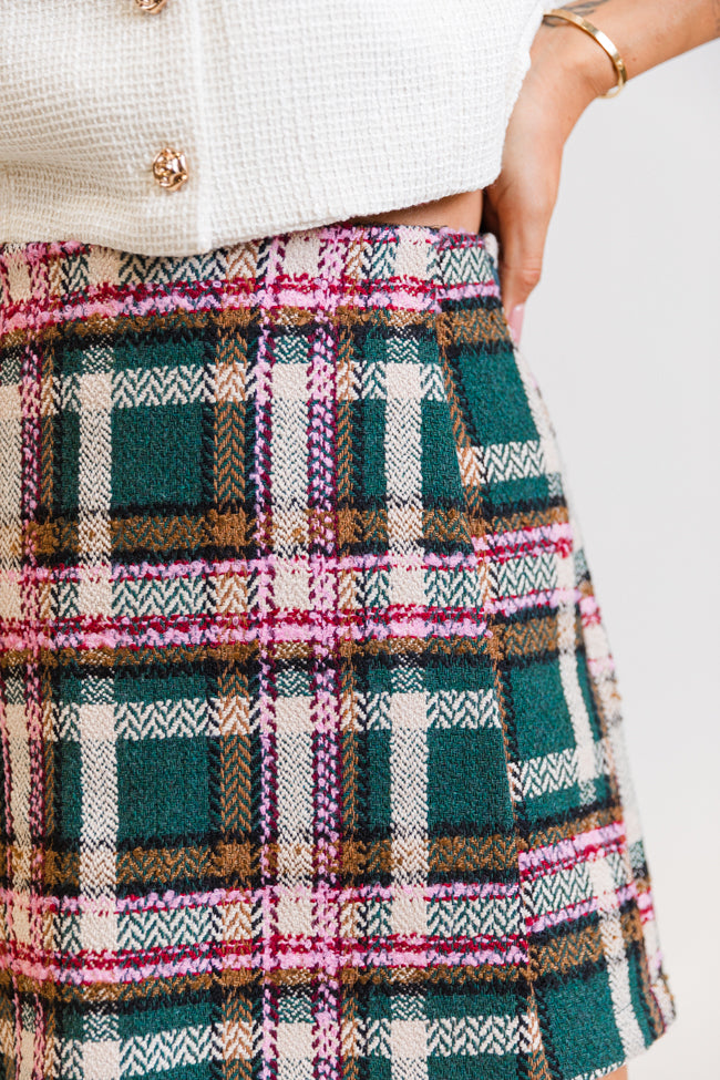 Sweet Escapes Green Plaid Skort FINAL SALE