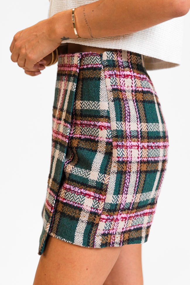 Sweet Escapes Green Plaid Skort FINAL SALE