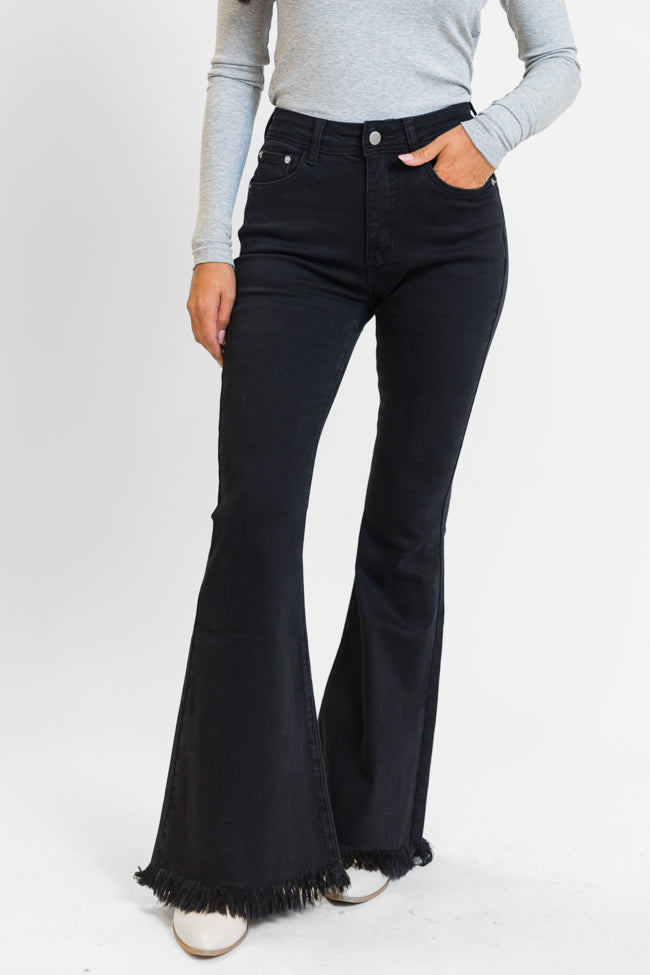 Maren Black Wash Stretchy Flare Jeans