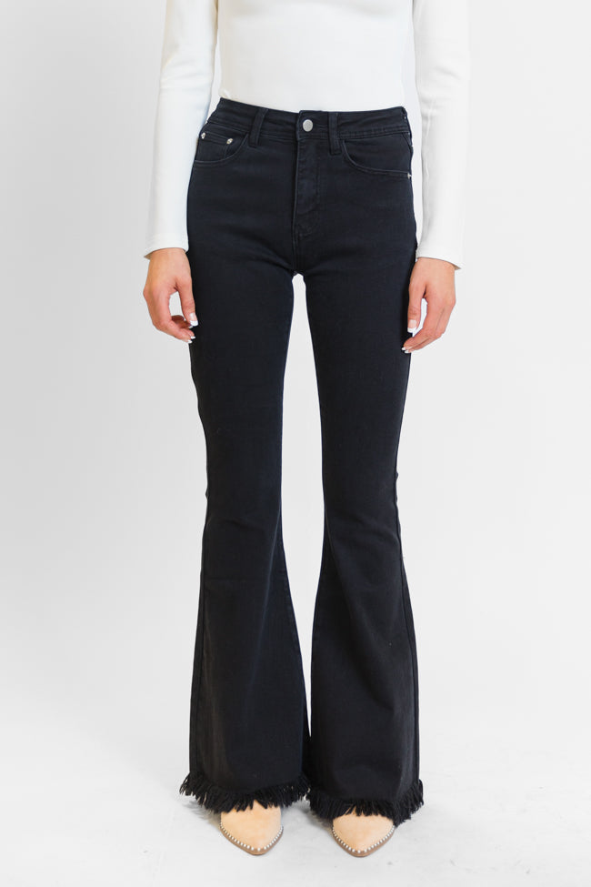 Maren Black Wash Stretchy Flare Jeans