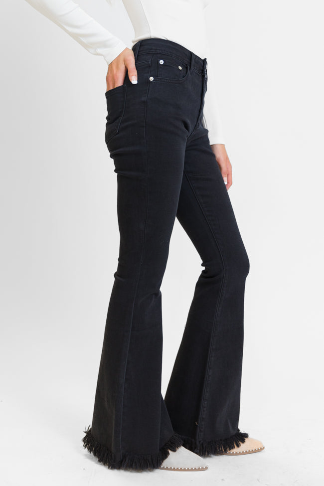 Maren Black Wash Stretchy Flare Jeans